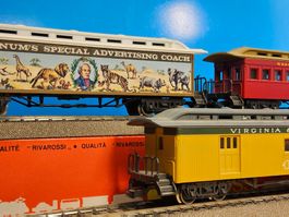 USA Zug __ 3 US Wagons Rivarossi __ Zirkus , Gepäck ... H0