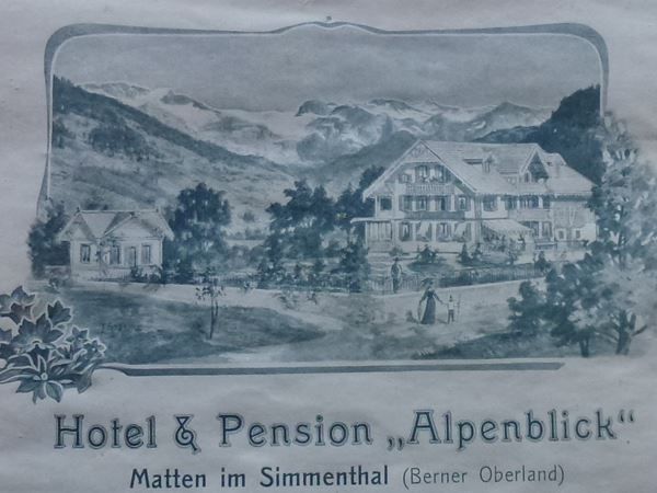 Tutti i francobolli: Ilust. Brief ++ Hotel Pension Alpenblick – Usato da Walkringen venduto da Casablanca777 1