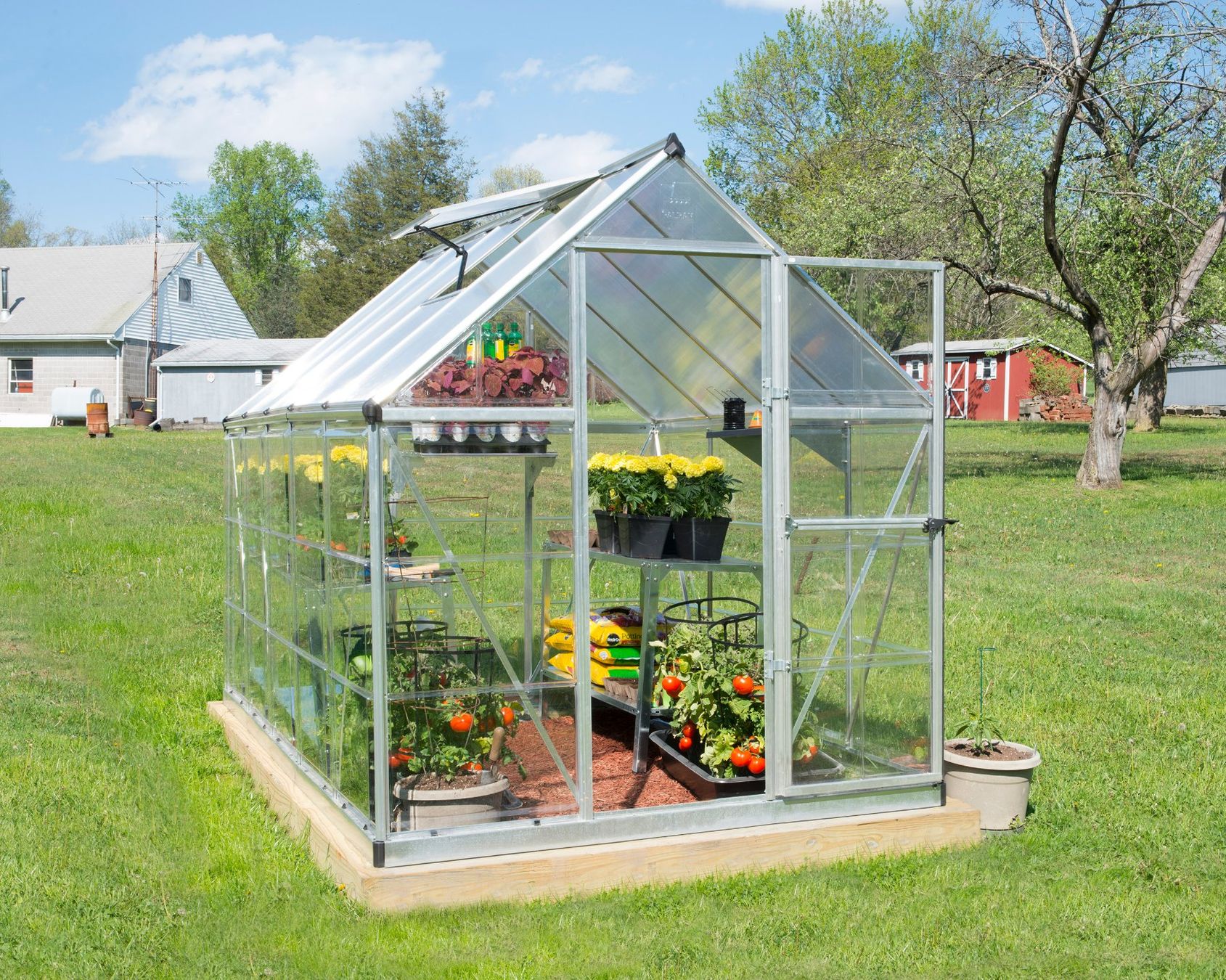 Gartenhäuser & Gewächshäuser: Gewächshaus Hybrid 2 x 3 silber – Neu und originalverpackt aus Erlinsbach von Home-World