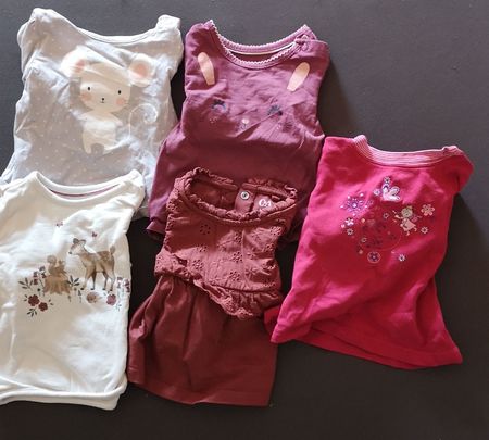 5 Mädchen Langarmshirts Gr. 62 und Gr. 68