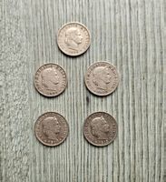 5 pièces de 20 rappen 1884.1908.1909.1912.1913