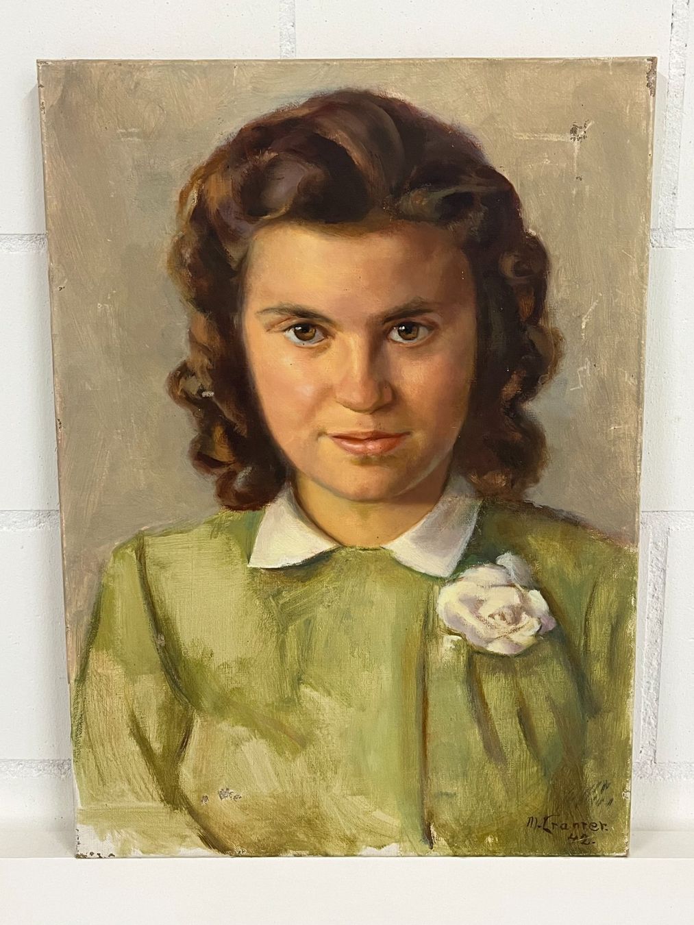 Dipinti: MAX CRAMER (1882–1960) Ölgemälde "Junge Dame" – Usato da Basel venduto da Kaffee_und_Kunst