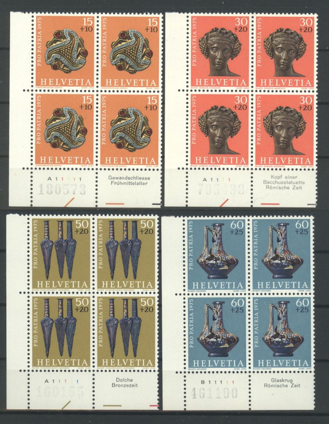 Tutti i francobolli: 1975, Pro Patria, Viererblöcke ** – Usato da Willisau venduto da Vollstempel