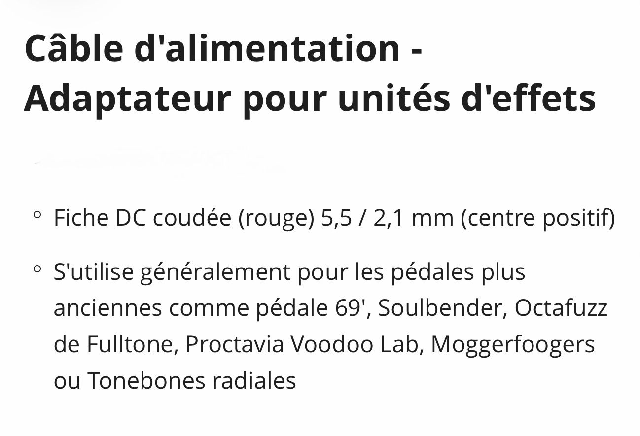 Strumenti musicali: Câble d'alimentation Cioks rouge – Usato da fey venduto da Caductilometre 1