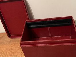 Rote Leder CD-Box wie neu, schöne Aufbewahrung, ohne Inhalt
