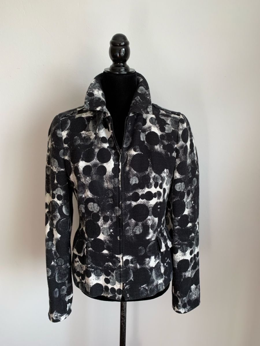 Akris Giacche: AKRIS: Lässiger schwarz/weiss gemusterter Blazer, 36 – Usato da Luzern venduto da paulablue 1