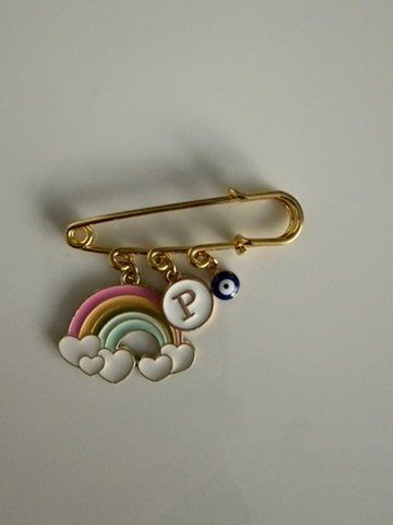 Spille & Fermagli: Anstecknadel Regenbogen, Initiale "P" & Evil Eye – Nuovo e nell'imballaggio originale da Frauenkappelen venduto da SSCN01