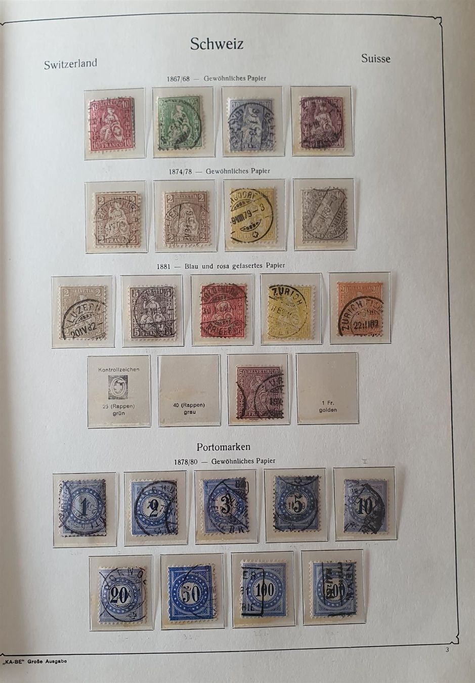 Tutti i francobolli: Sammlung Schweiz, KABE Album gestempelt – Usato da Kreuzlingen venduto da Rschweiz1 1
