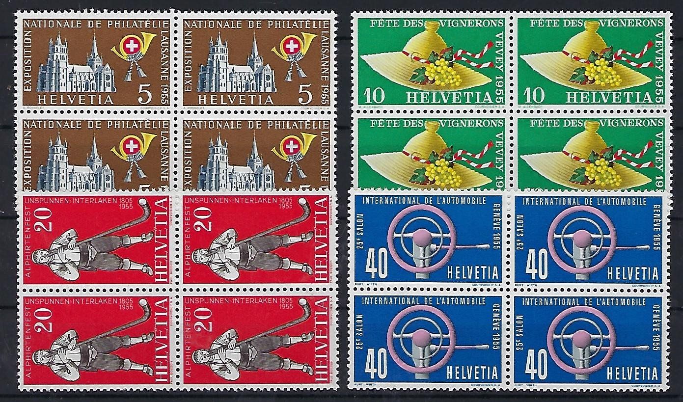 Tutti i francobolli: Werbemarken 1955 Viererblocks postfrisch   14495 – Usato da Lunden venduto da Animus999