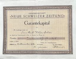Genossenschaft Neue Schweizer Zeitung, Zürich - 1918