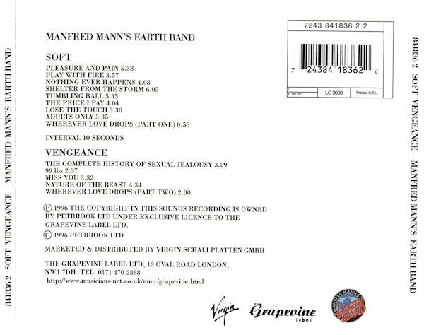 CDs: Manfred Mann - Soft Vengeance, CD, D1 – Gebraucht aus Sessa von discoverymedia 1