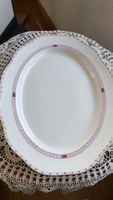 Servierteller oval 42cm Porzellan Rand goldpink Muster neuwe