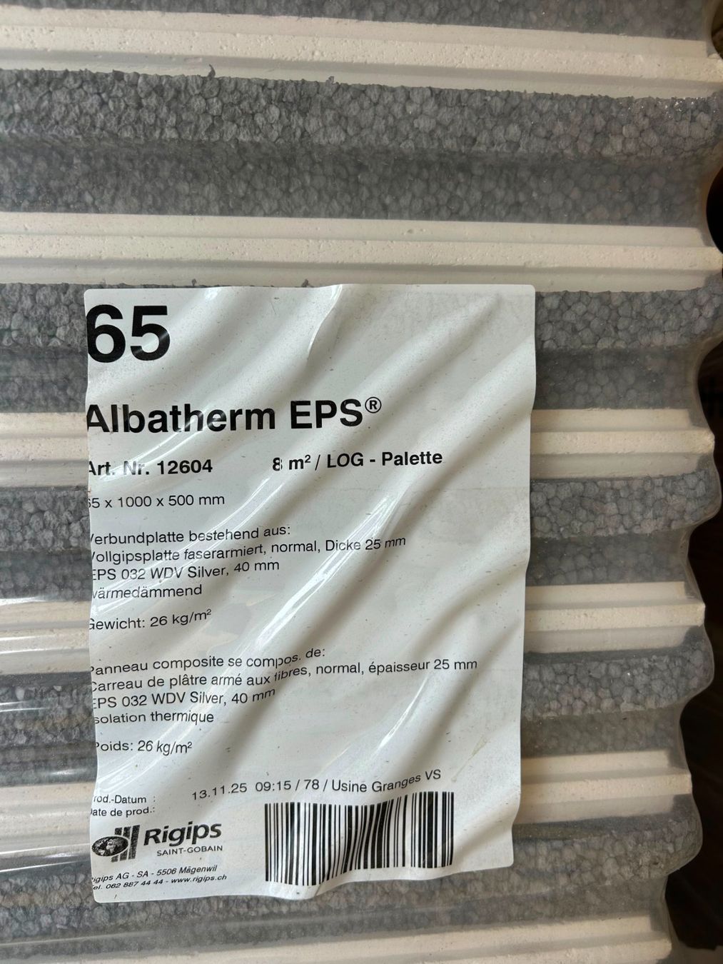 Piatti di portata: 8m2 Albatherm Verbundplatten Vollgips, 65mm – Nuovo e nell'imballaggio originale da Birsfelden venduto da twoheadeagleks 1