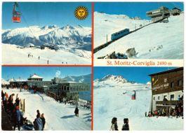 St. Moritz - 4 Bild AK Corviglia