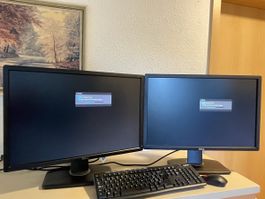 2x Dell 24 Zoll Full HD Monitore + Tastatur, Maus & Kabel – 