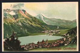 Litho St. Moritz, Orts-Panorama, Reklame