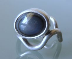 Augen-Obsidian Silber 925 Fingerring Gr. 57