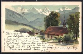Litho Beatenberg, Partie an der Dorfkirc