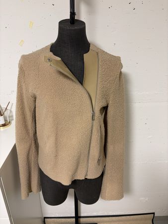 Celine Jacke beige Lammfell Leder Grösse 38 Zustand gut