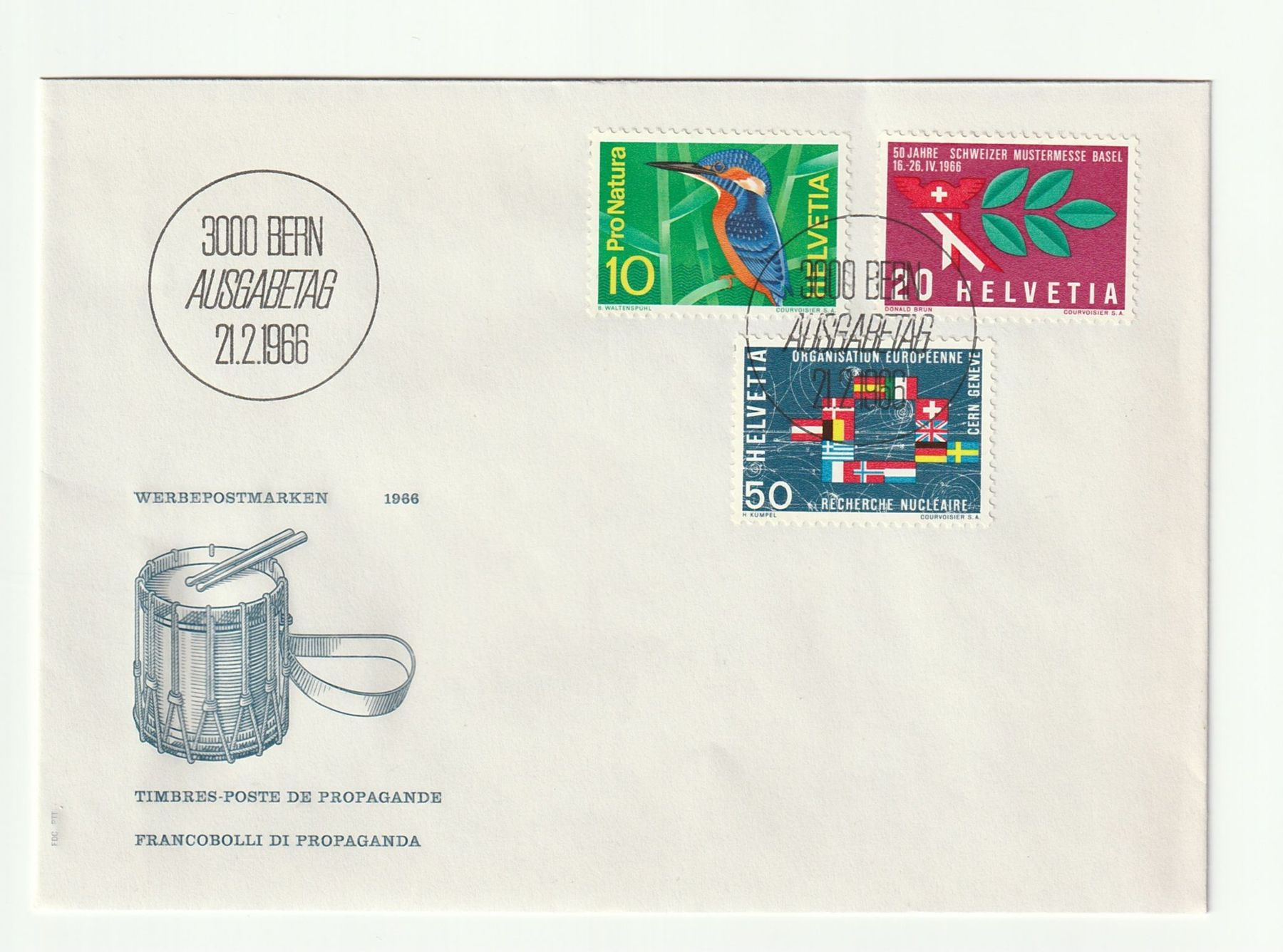Tutti i francobolli: Briefumschlag 3000 Bern 1966 mit Marken und Stempel – Usato da St. Gallen venduto da Ricardo_Deals