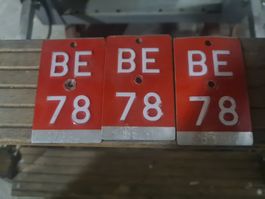 Velonummern 3 Stück Bern mit fortlaufender Seriennummer