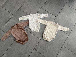 Langarmbodys - Grösse 62/68 - Alana/Smile - 3 Stück