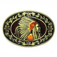Metall Gürtelschnalle INDIANER Chief