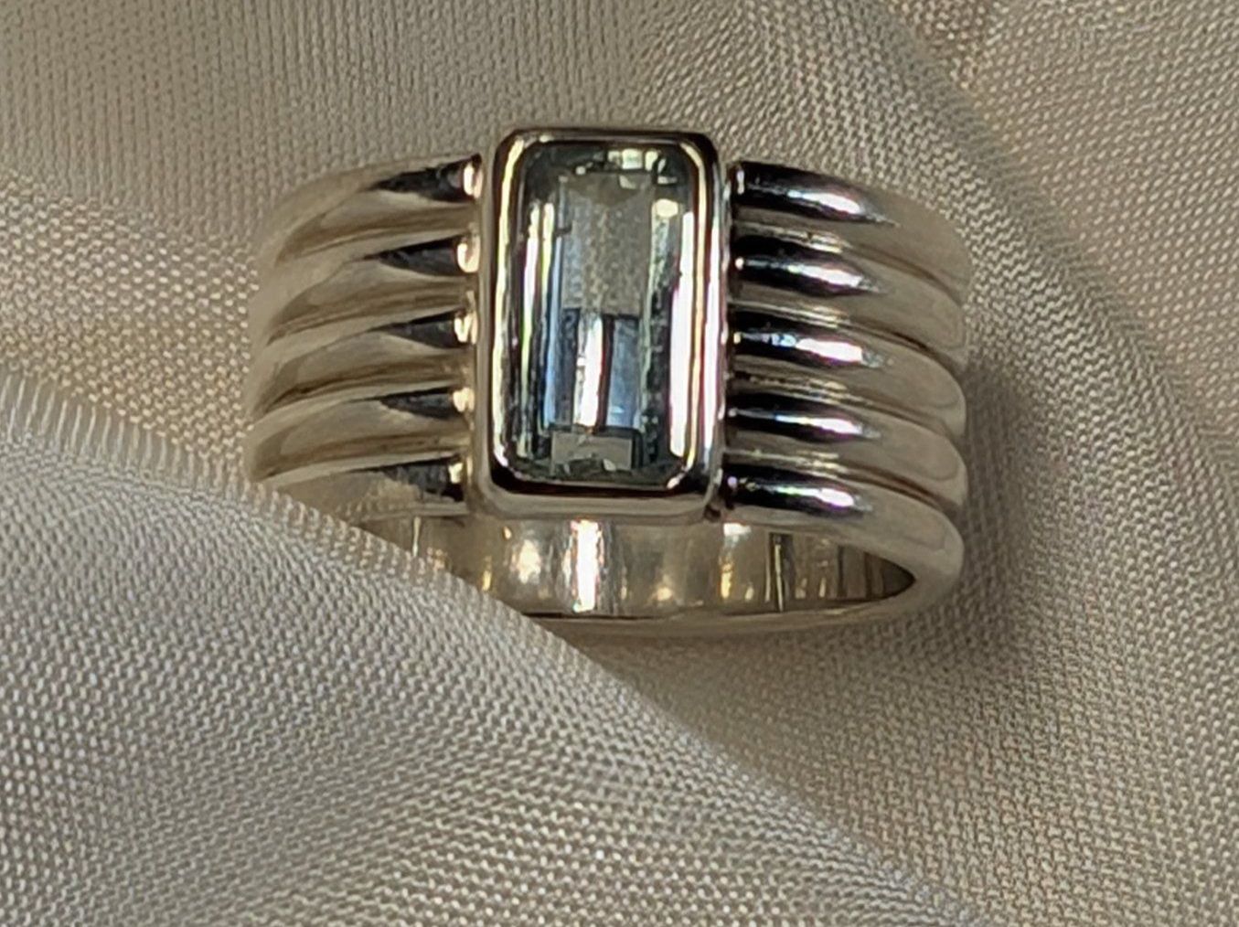 Ringe: Goldschmiedearbeit Silberring Aquamarin, Gr. 55 – Gebraucht aus Ermatingen von Hanni_und_Nanni 1