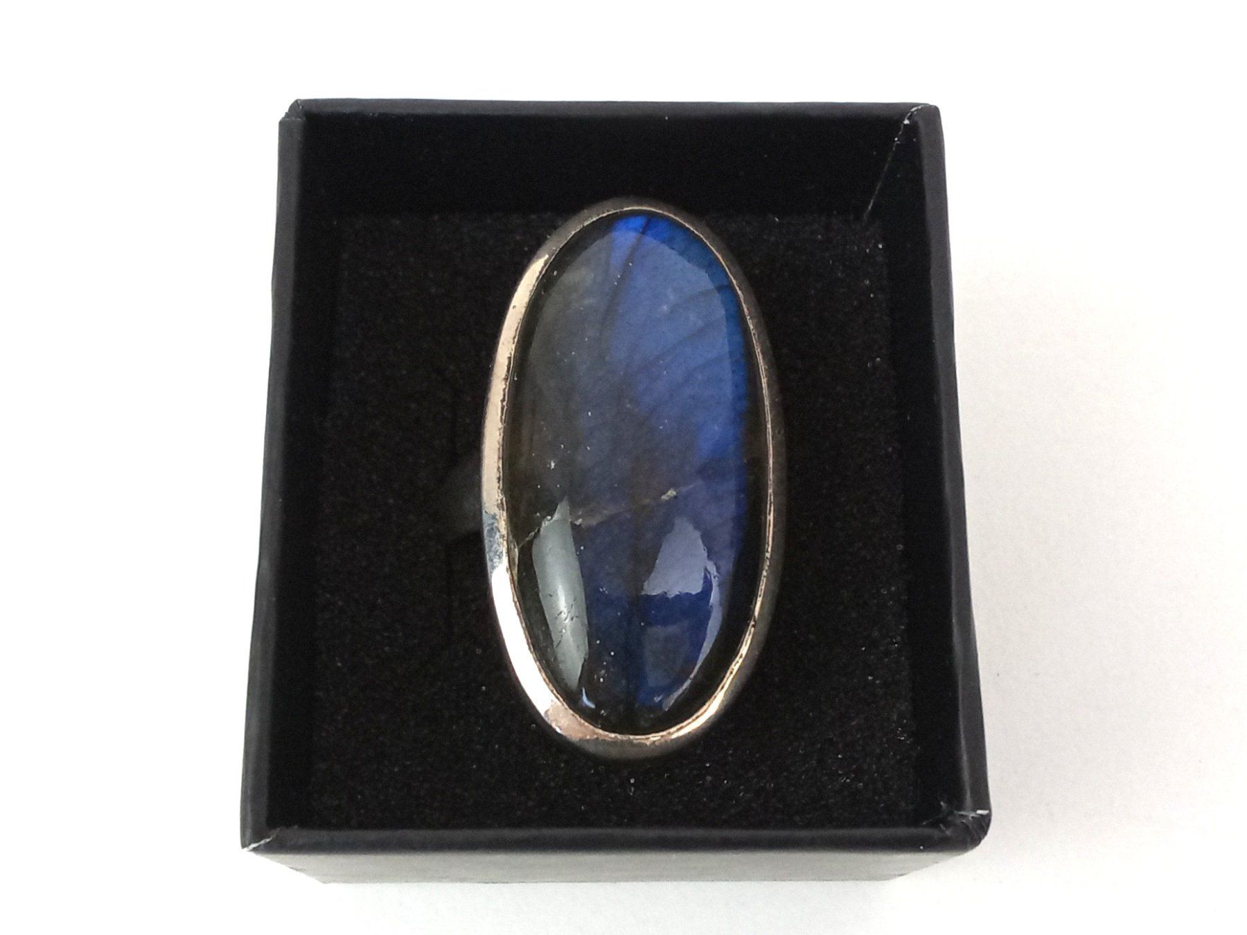 Anelli: Silberner Ring mit grossem blauen Stein – Usato da Pratteln venduto da Restwert_Pratteln 1