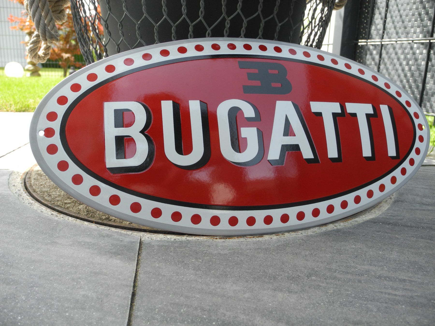 Bugatti Schilder: GROSSES BUGATTI EMAILSCHILD – Neu (gemäss Beschreibung) aus Reinach AG von Huckleberrysix 1