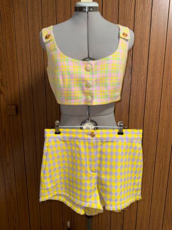 Versace Medusa Tweed Crop Top and Shorts Set