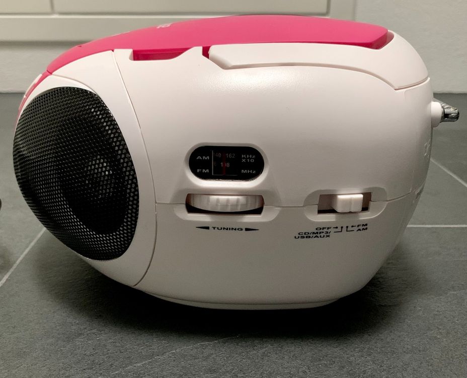 Durabase CD 6100 Boombox pink/weiss/schwarz | Kaufen auf Ricardo