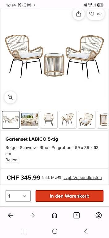Set di tavolo e panche: Praktisch neue Garten-/Balkonmöbel – Usato da Grüt (Gossau ZH) venduto da caboe