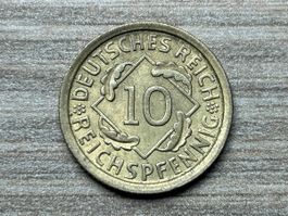 Deutsches Reich 10 Reichspfennig, Jahrgang 1932, Top!