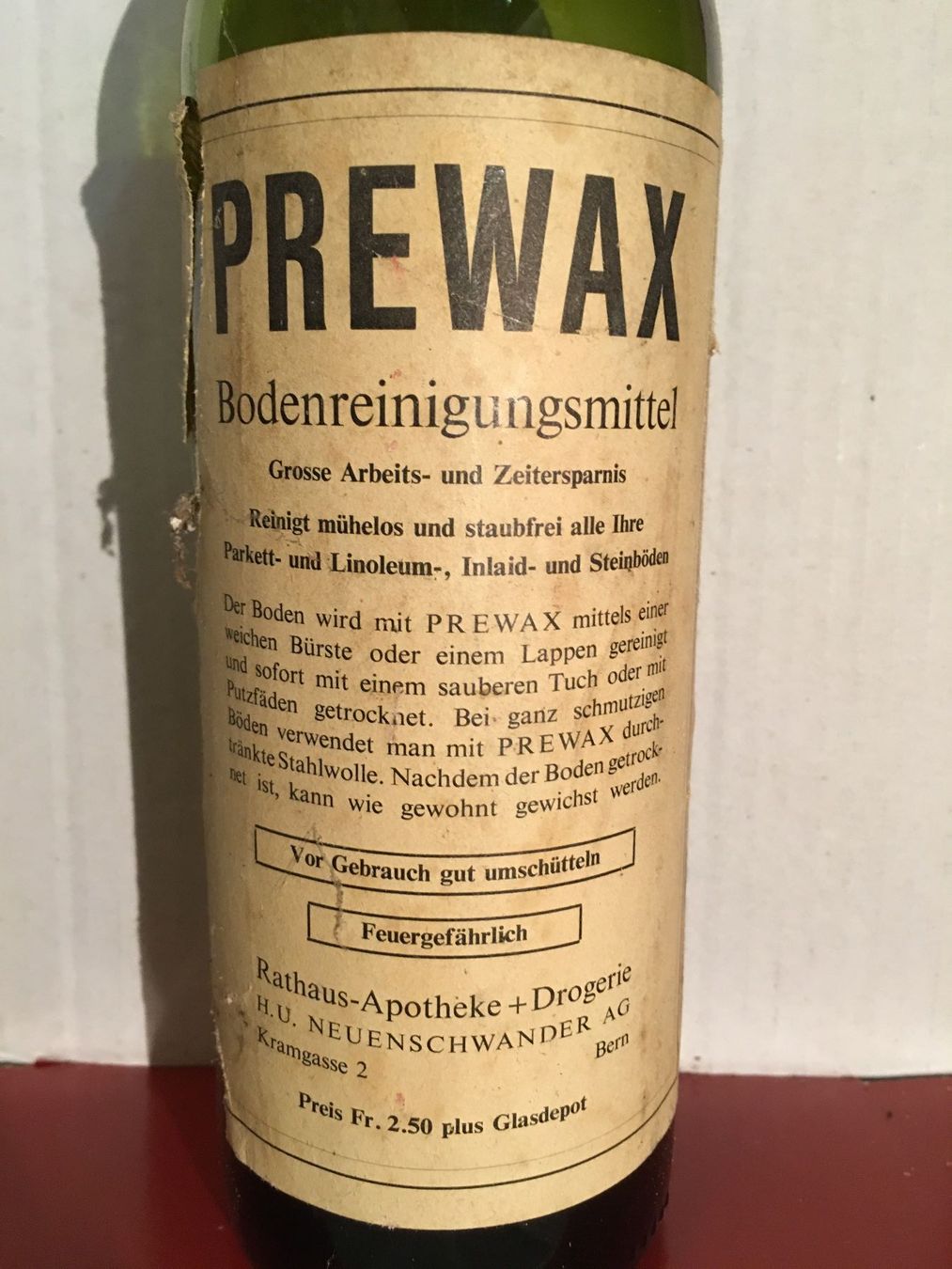 Accessori da laboratorio: alte Apotheker-Flasche  o. Inhalt – Usato da Bern venduto da rewe45 5