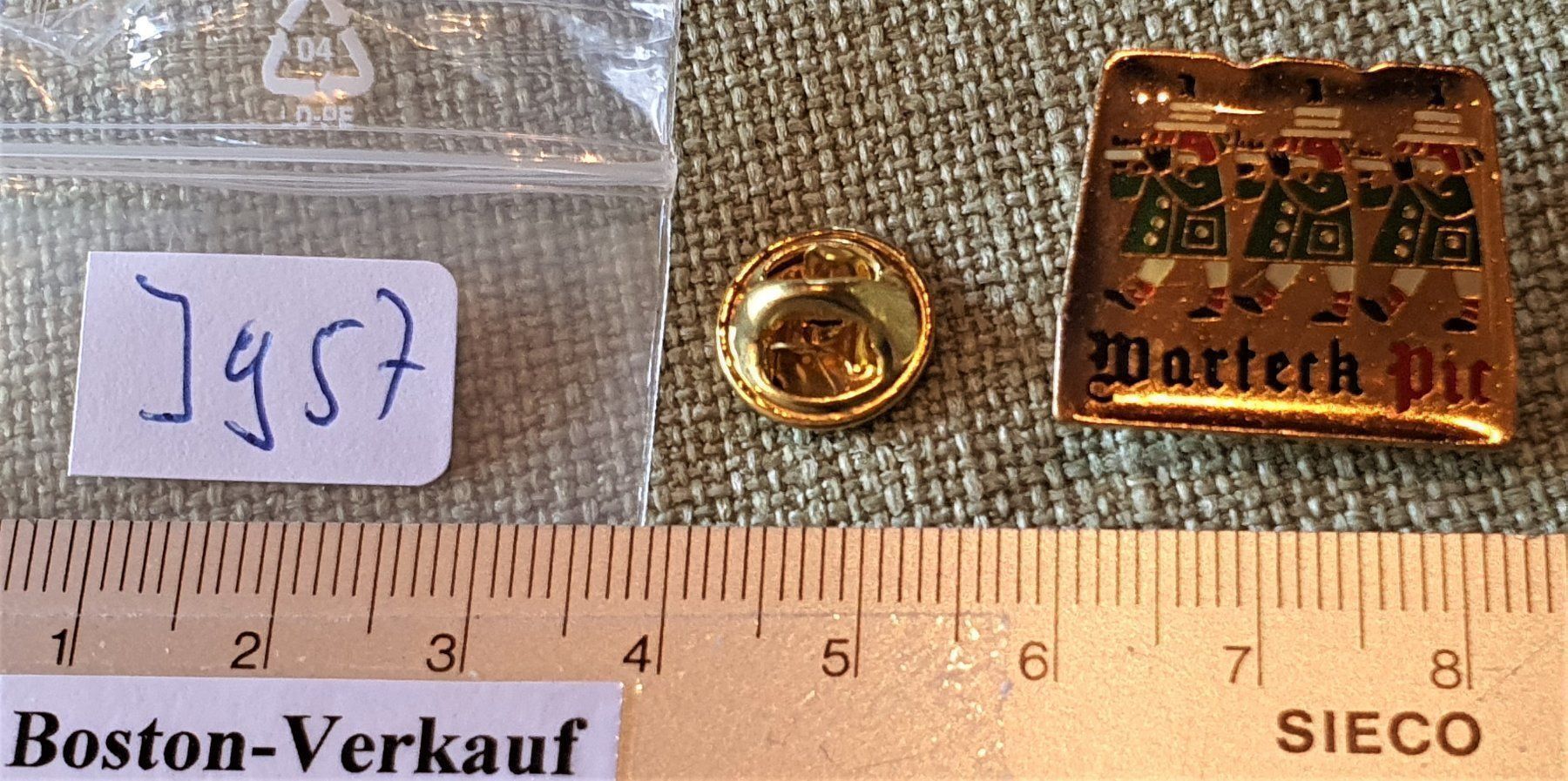 Placchette & Badge: J957 - Pin Bier Warteck Basel Pic – Usato da Reinach BL venduto da Boston-Verkauf 1