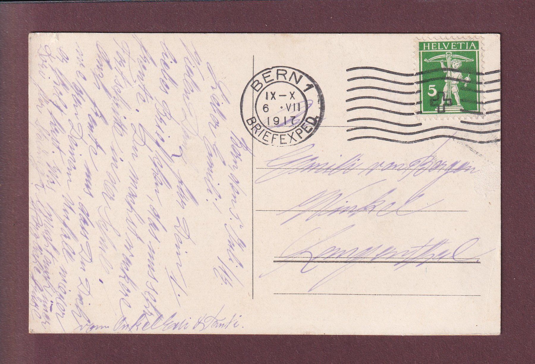 Cartoline postali: BERN - Bärengraben - 1917 – Usato da Pully venduto da nicecards 1