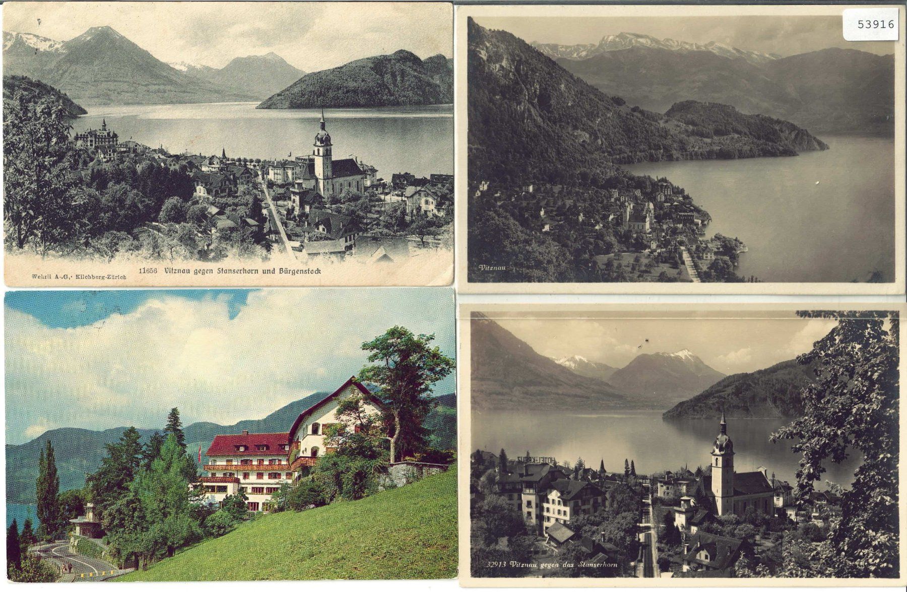Cartoline postali: 4 AK - Vitznau – Usato da Ettingen venduto da Kartenplanet