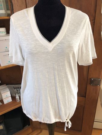 Damen T-Shirt weiss mit V-Ausschnitt gebraucht