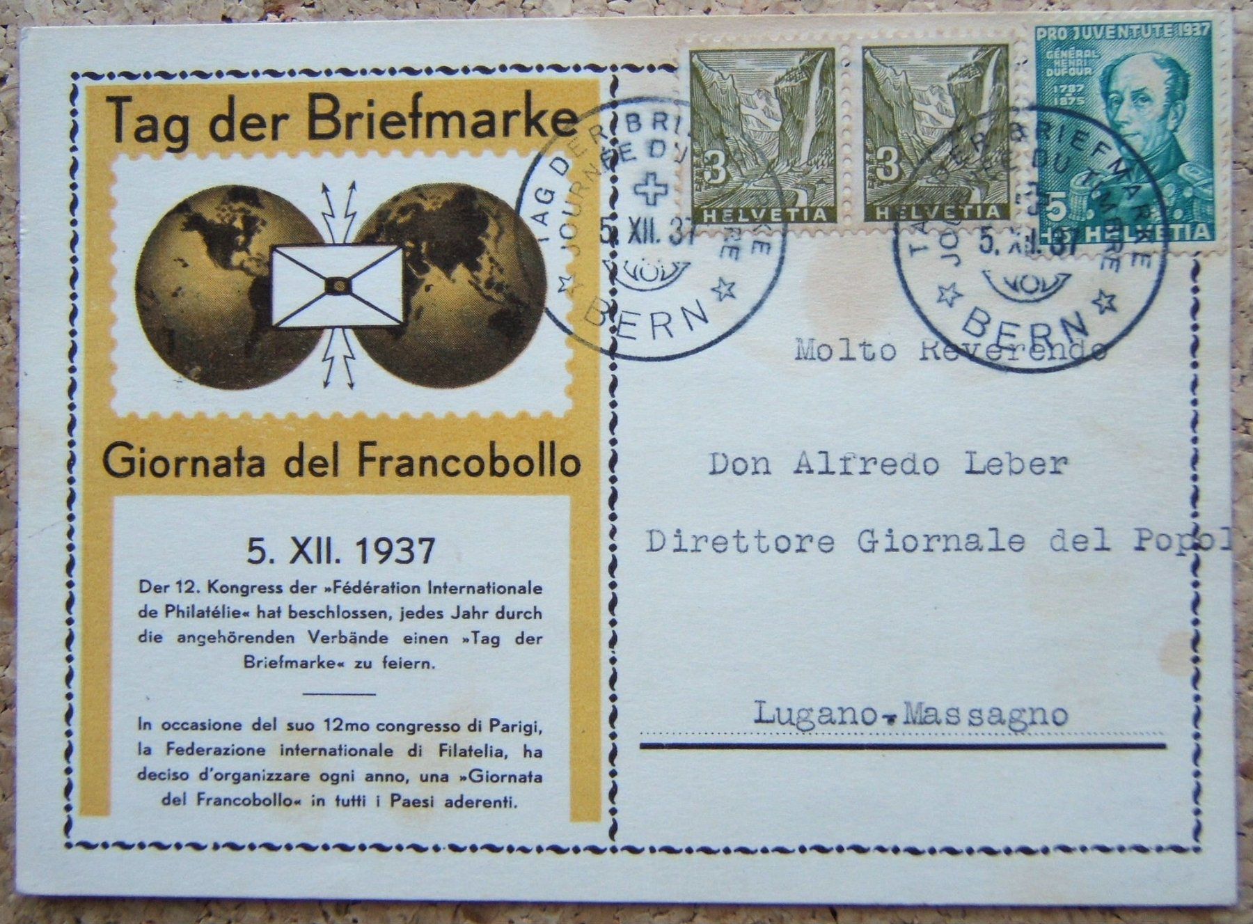 Tutti i francobolli: PK GIORNATA DEL FRANCOBOLLO 1937 – Usato da Brunnen venduto da Nonne04