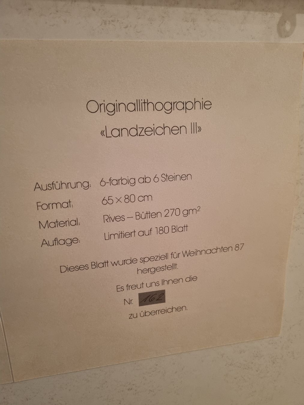 Foto & Immagini: Bild "Landzeichen" gerahmt, limitiert. 65x80 – Usato da Altendorf venduto da evuhler 1