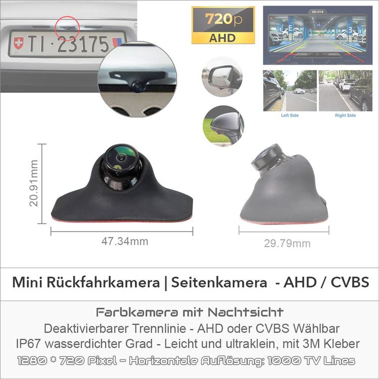 Mini Rückfahrkamera AHD CVBS für Autoradio Auto T5 T6 Kaufen auf Ricardo