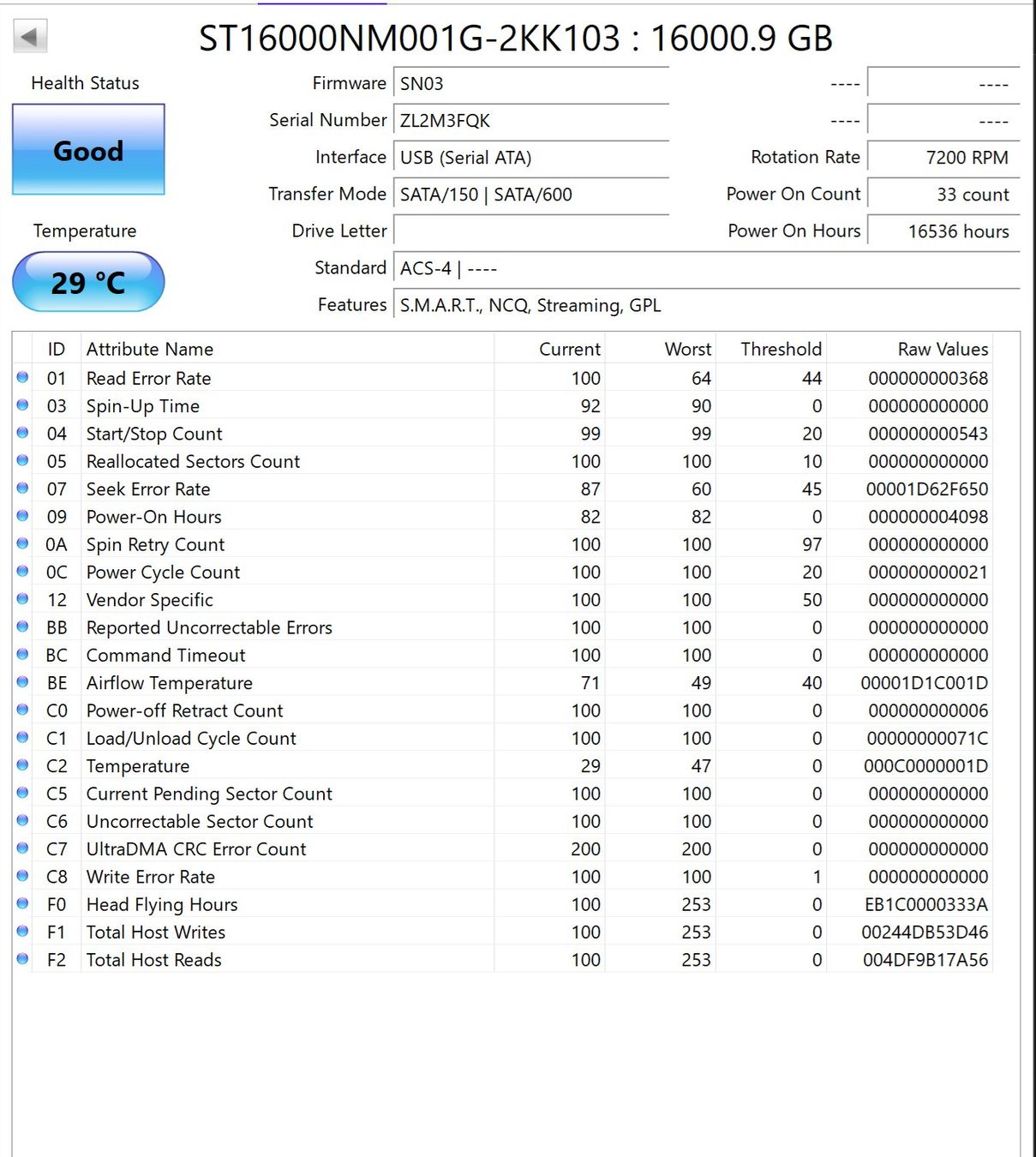 Seagate Dischi rigidi: Disk SATA 16Tb Seagate Exos X16 - 16536 Stunden – Usato da Zürich venduto da Lock5151 3