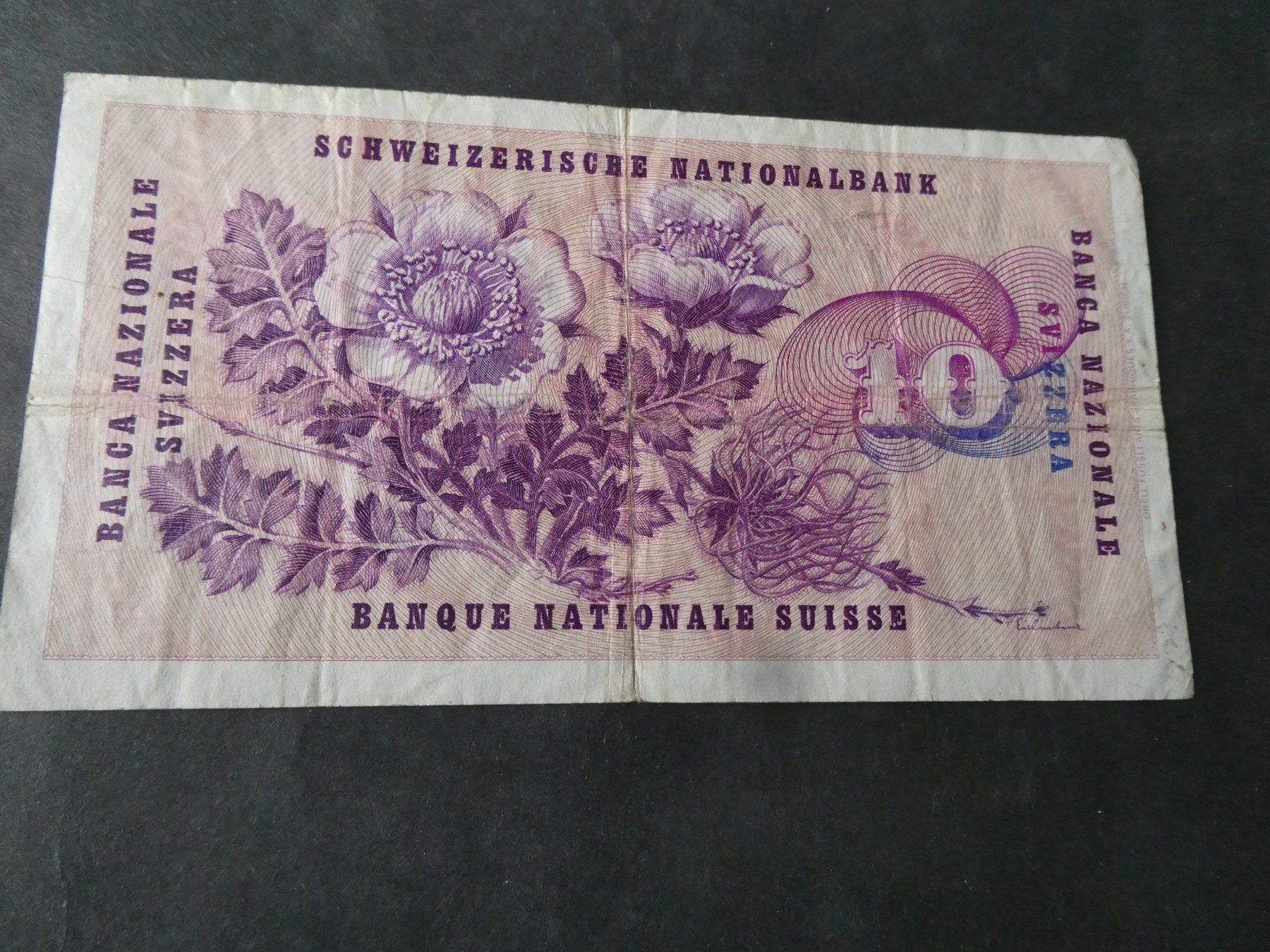 Banconote: Schweiz 1968, 10 Franken – Usato da Hinterforst venduto da Rohusri 1