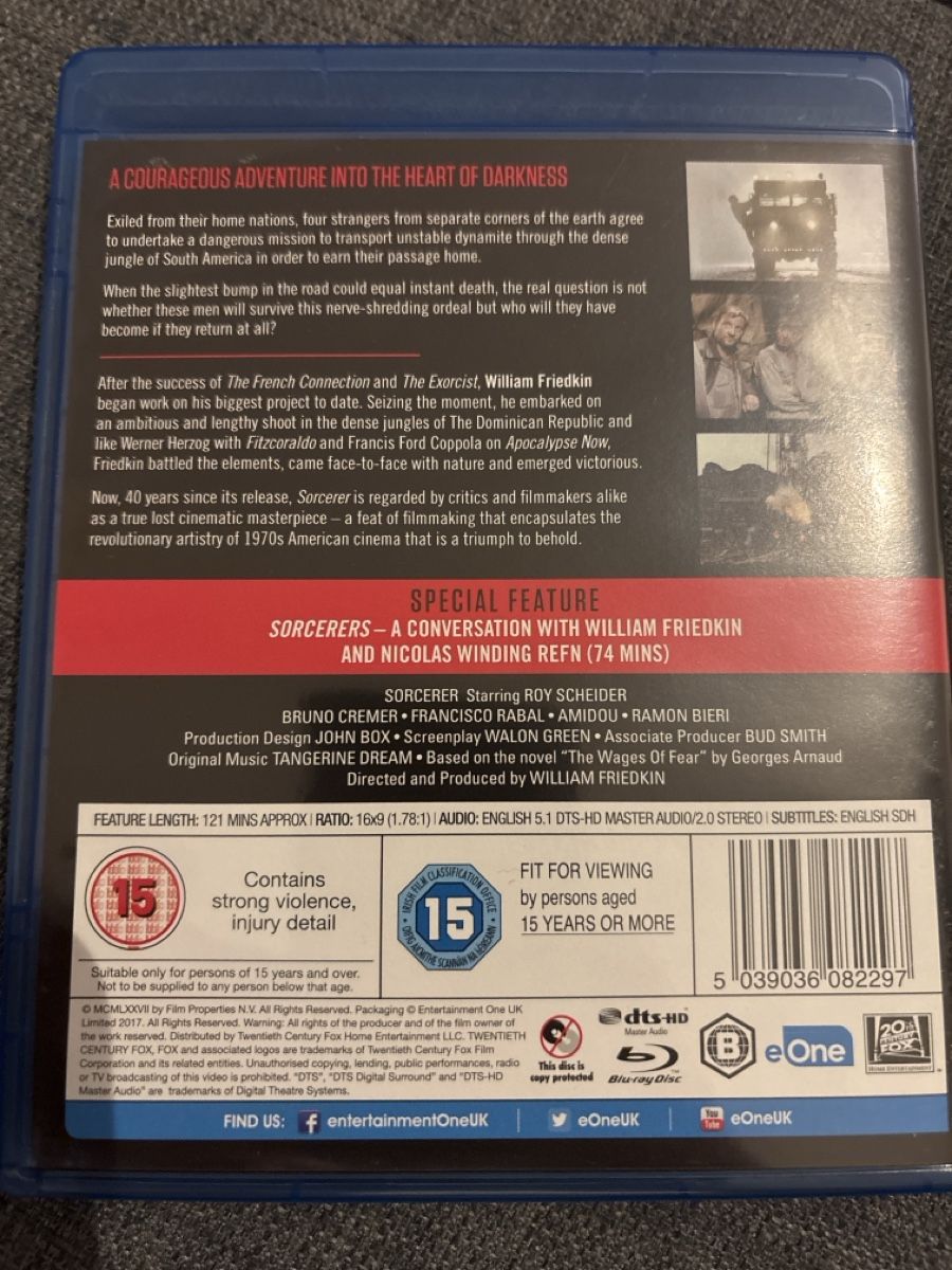 Tutti i DVDs: Sorcerer bluray UK version – Usato da Oberentfelden venduto da Rabaelikus 1
