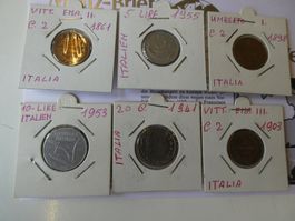 Italien ab 1861, 6 alte Münzen