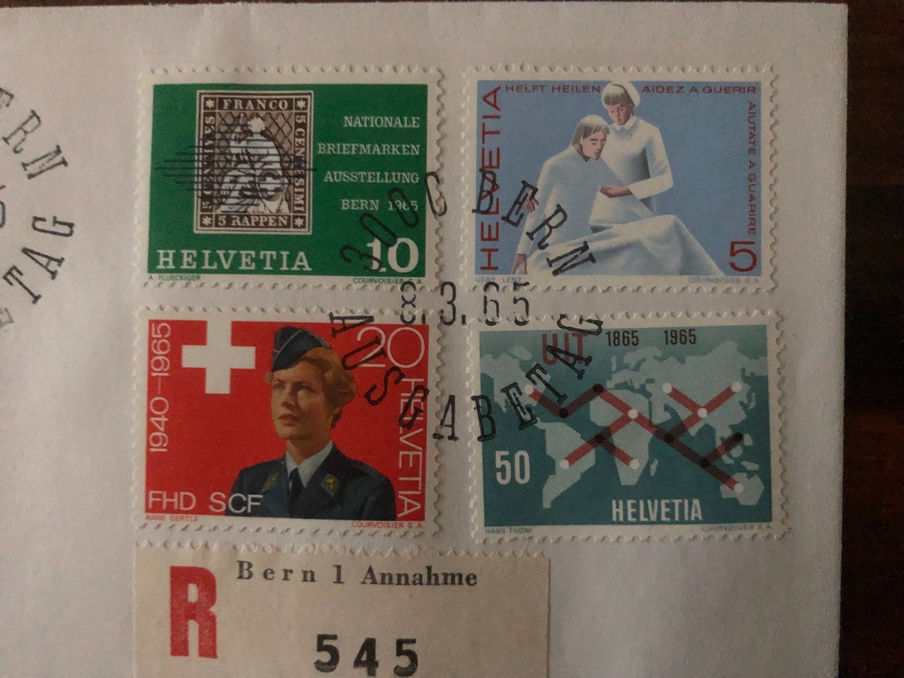 Tutti i francobolli: FDC Werbepostmarken, Charge 8.3.65 Bern1 – Usato da Landquart venduto da interesse63 1