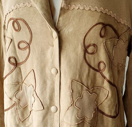 BLUSE HEMD 40 L VINTAGE BEIGE EINZELSTÜCK HAARGUMMI TOP