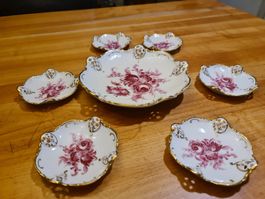 antikes Rosenthal Porzellan Gebäck Schale mit 6 Tellerli.