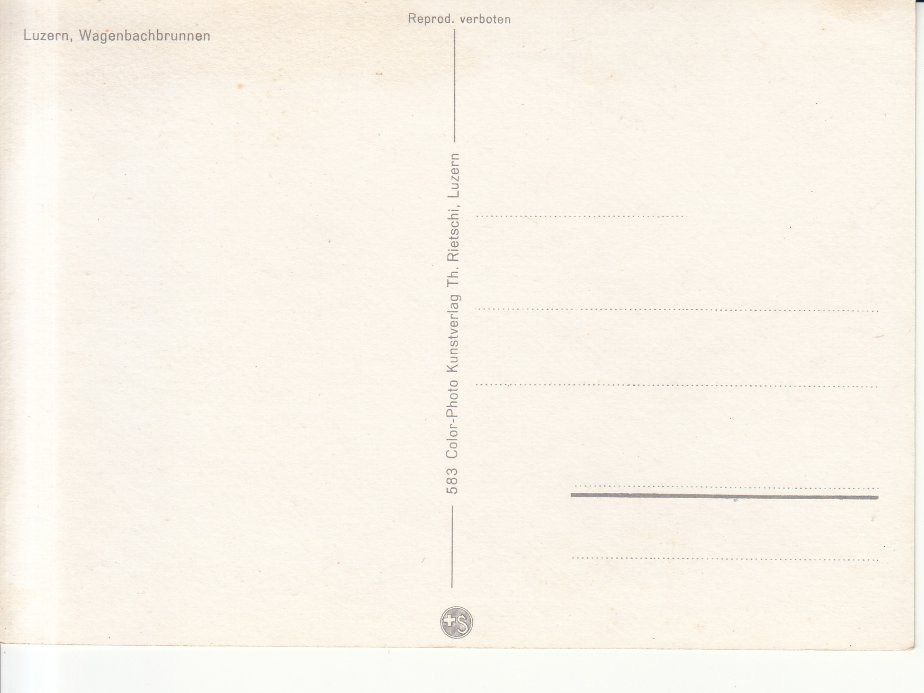 Ansichtskarten: Luzern Wagenbachbrunnen ca. 1970 – Gebraucht aus Bürglen TG von  1